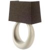 12" Dark Gray And Light Gray Resin and Fabric Armed Sconce