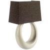 12" Dark Gray And Light Gray Resin and Fabric Armed Sconce