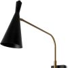 5" Antiqued Gold And Black Metal Swing Arm Wall Light