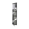 47" Black Metal and Fabric Wallchiere Sconce
