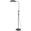 Gray Metal Adjustable Reading Floor Lamp With Gray Metal Shade