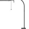 Gray Metal Adjustable Reading Floor Lamp With Gray Metal Shade