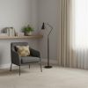 63" Gray Metal Reading Floor Lamp With Gray Metal Cone Shade