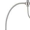 68" Nickel Metal Reading Floor Lamp With White Fabric Empire Shade