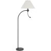 68" Bronze Metal Reading Floor Lamp With Off White Fabric Empire Shade