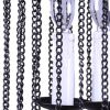 Black And Natural Wood and Metal Cylinder Three Light Dimmable Chandelier