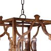 Antiqued Bronze Square And Quatrefoil Metal Dimmable Chandelier
