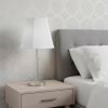 White Linen Piped Empire Lamp Shade