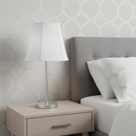 White Linen Piped Empire Lamp Shade