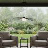 34" Black Aluminum Geometric Wavy LED Dimmable Outdoor Hanging Light