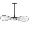 44" Black Aluminum Geometric Wavy LED Dimmable Outdoor Hanging Light