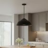 22" Black Aluminum Geometric LED Dimmable Outdoor Pendent Hanging Light