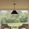 22" Black Aluminum Cone LED Dimmable Outdoor Pendent Hanging Light