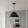 22" Black Aluminum Cone LED Dimmable Outdoor Pendent Hanging Light
