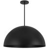 32" Black Aluminum Dome LED Dimmable Outdoor Pendent Hanging Light