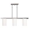 Nickel And White Three Light Metal Dimmable Chandelier With Shades