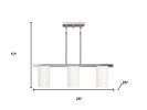 Nickel And White Three Light Metal Dimmable Chandelier With Shades