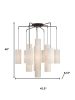 Bronze And Cream Nine Light Metal Dimmable Chandelier With Shades