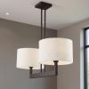 Bronze Two Light Dimmable Chandelier With Shades