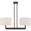 Bronze Two Light Dimmable Chandelier With Shades