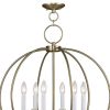 Brass Six Light Metal Dimmable Chandelier With Shades