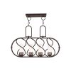 Bronze And Opal Four Light Metal Dimmable Chandelier With Shades