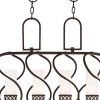 Bronze And Opal Four Light Metal Dimmable Chandelier With Shades