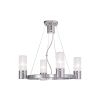 Silver And Clear Four Light Metal Dimmable Chandelier With Shades