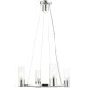 Silver And Clear Four Light Metal Dimmable Chandelier With Shades