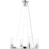 Silver And Clear Four Light Metal Dimmable Chandelier With Shades