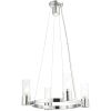 Silver And Clear Four Light Metal Dimmable Chandelier With Shades