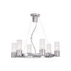 Silver And Clear Six Light Metal Dimmable Chandelier With Shades