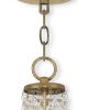 Gold Clear And Off White Two Light Metal Dimmable Chandelier With Shades