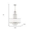 Nickel Clear And Off White Five Light Metal Dimmable Chandelier With Shades