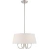 Nickel And Cream Four Light Metal Dimmable Chandelier With Shades