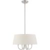 Nickel And Cream Four Light Metal Dimmable Chandelier With Shades