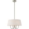 Nickel And Cream Four Light Metal Dimmable Chandelier With Shades
