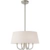 Nickel And Cream Four Light Metal Dimmable Chandelier With Shades