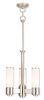 Nickel And Opal Three Light Metal Dimmable Chandelier With Shades