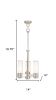 Nickel And Opal Three Light Metal Dimmable Chandelier With Shades
