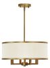 Gold Four Light Metal Dimmable Chandelier With Shades