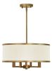 Gold Four Light Metal Dimmable Chandelier With Shades