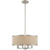 Nickel And Ash Gray Four Light Metal Dimmable Chandelier With Shades