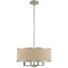 Nickel And Ash Gray Four Light Metal Dimmable Chandelier With Shades