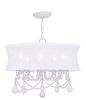 White Five Light Dimmable Chandelier With Shades