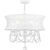 White Five Light Dimmable Chandelier With Shades
