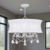 White Five Light Dimmable Chandelier With Shades