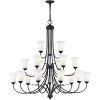 Black Multi Light Dimmable Chandelier With Shades