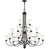 Black Multi Light Dimmable Chandelier With Shades