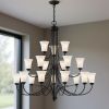 Black Multi Light Dimmable Chandelier With Shades